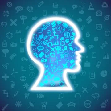 Info-graphic Human head design template. Illustrazione stock