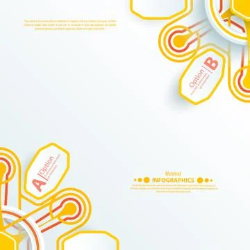 Info-graphic orange design template on the grey background. Illustrazione stock