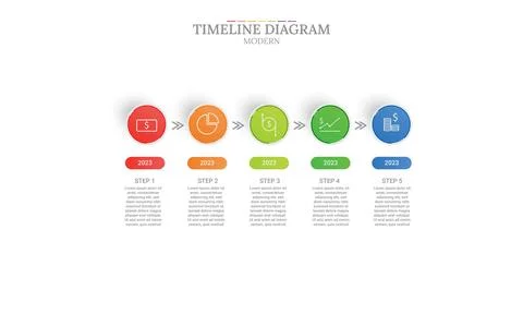 Info graphic time line for 6 months, 6 years for your business presentation.. Stock Illustration