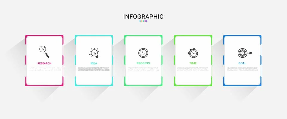 Info graphic vector label design template. with 5 options and icons that yo.. Stock Illustration