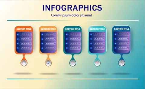 Info graphics 5. Abstract infographics number options template. Business data Stock Illustration