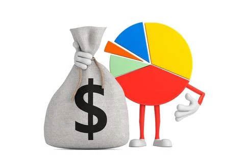 Info Graphics Business Pie Chart Character Person and Modern Mobile Phone wit Stock Illustration