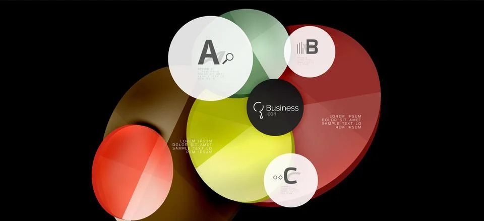 Info graphics circles background. Success icon symbol. Vector info graphic Ilustración de archivo