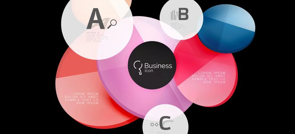 Info graphics circles background. Success icon symbol. Vector info graphic Ilustración de archivo