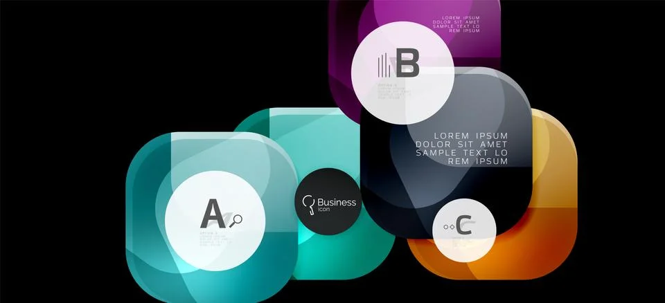 Info graphics circles background. Success icon symbol. Vector info graphic Illustrazione stock