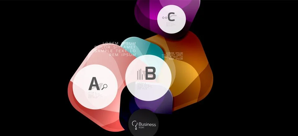 Info graphics circles background. Success icon symbol. Vector info graphic Ilustración de archivo