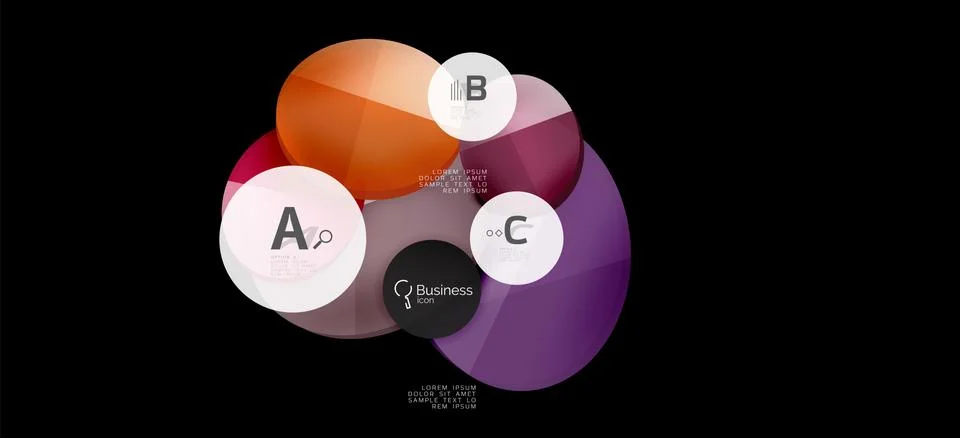 Info graphics circles background. Success icon symbol. Vector info graphic Ilustración de archivo