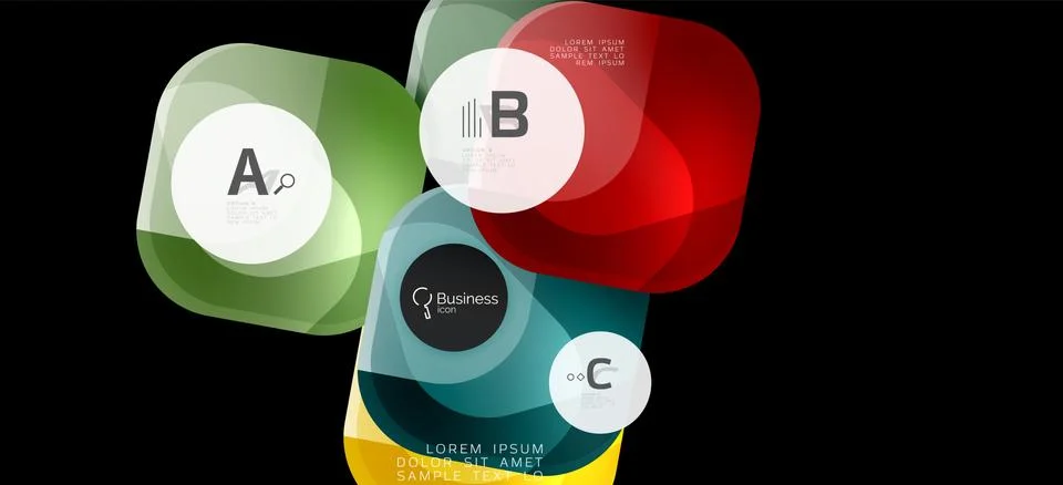 Info graphics circles background. Success icon symbol. Vector info graphic Illustrazione stock