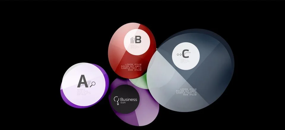 Info graphics circles background. Success icon symbol. Vector info graphic Stock Illustration