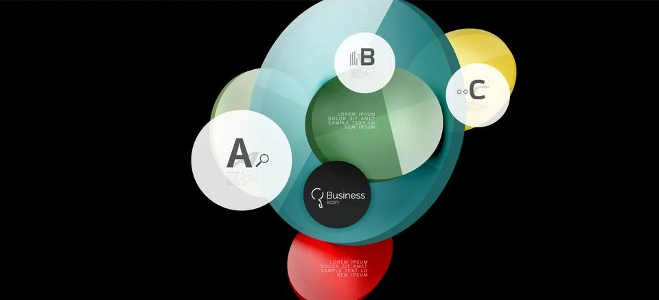 Info graphics circles background. Success icon symbol. Vector info graphic Ilustración de archivo