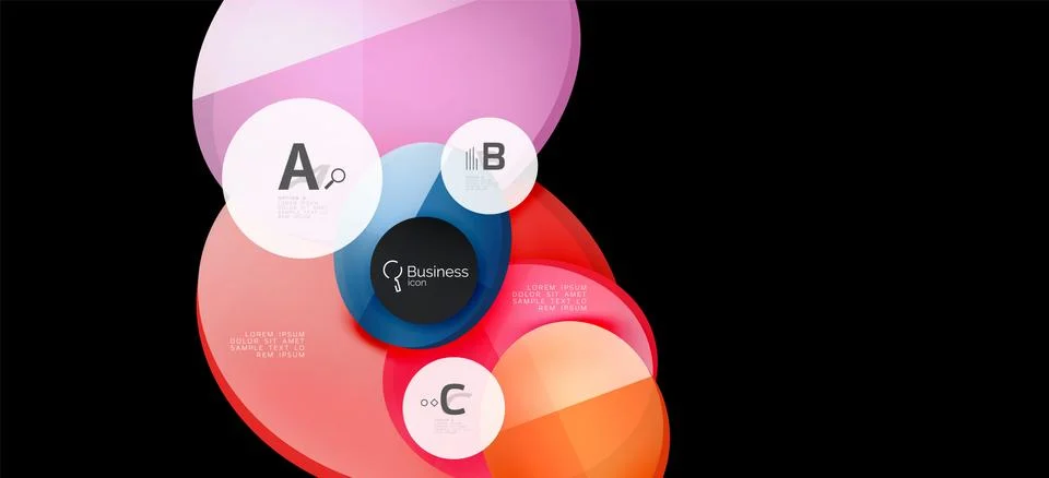 Info graphics circles background. Success icon symbol. Vector info graphic Ilustración de archivo