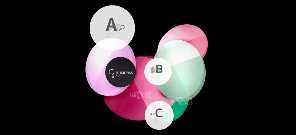 Info graphics circles background. Success icon symbol. Vector info graphic Ilustración de archivo