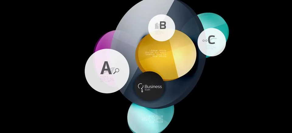 Info graphics circles background. Success icon symbol. Vector info graphic Stock Illustration