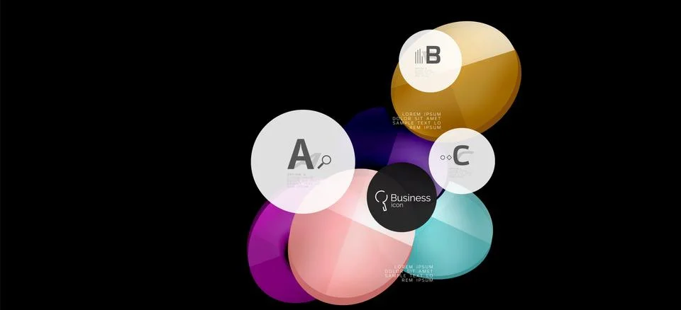 Info graphics circles background. Success icon symbol. Vector info graphic Ilustración de archivo