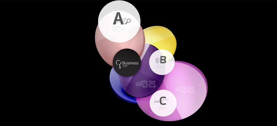 Info graphics circles background. Success icon symbol. Vector info graphic Illustrazione stock