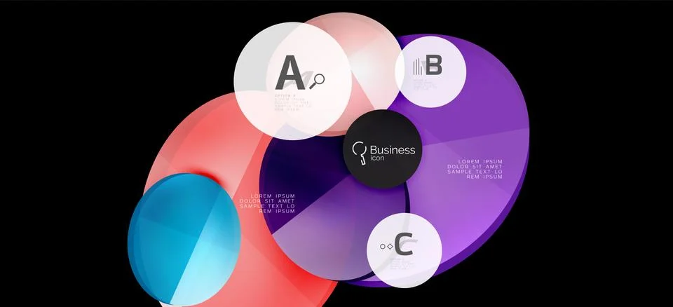 Info graphics circles background. Success icon symbol. Vector info graphic Ilustración de archivo