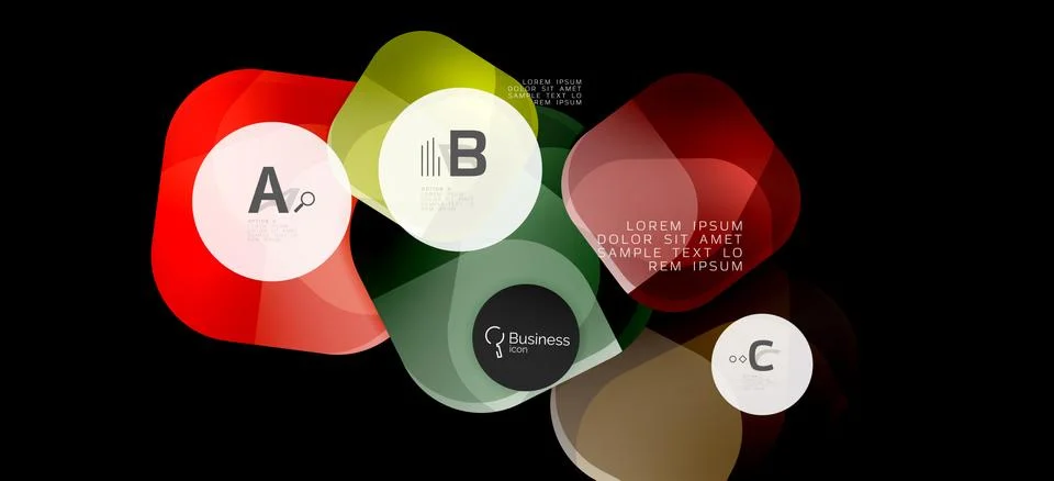 Info graphics circles background. Success icon symbol. Vector info graphic Ilustración de archivo