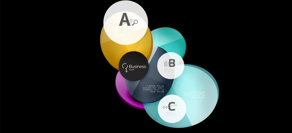 Info graphics circles background. Success icon symbol. Vector info graphic Stock Illustration