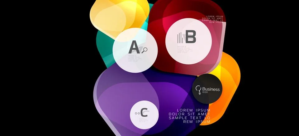 Info graphics circles background. Success icon symbol. Vector info graphic Ilustración de archivo