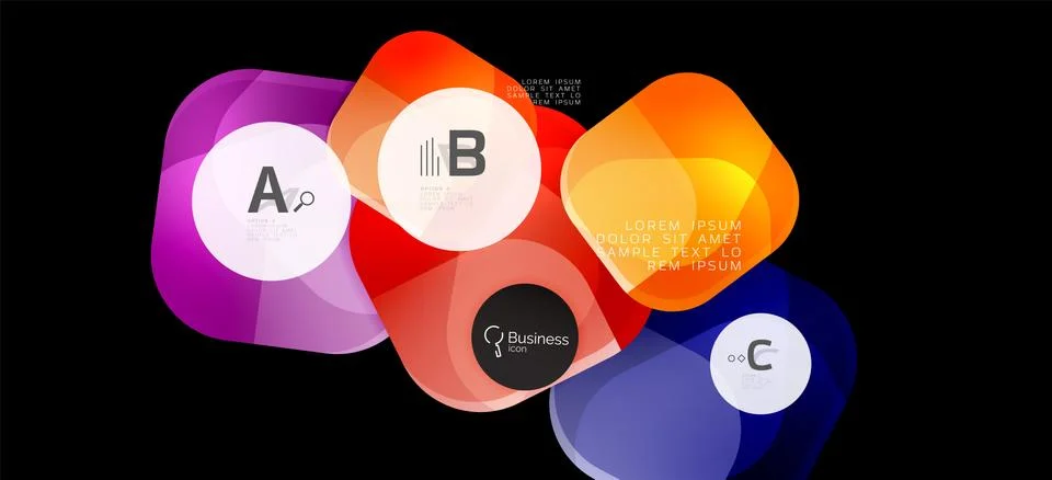 Info graphics circles background. Success icon symbol. Vector info graphic Illustrazione stock
