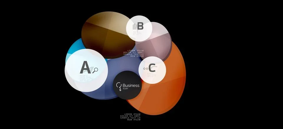 Info graphics circles background. Success icon symbol. Vector info graphic Ilustración de archivo