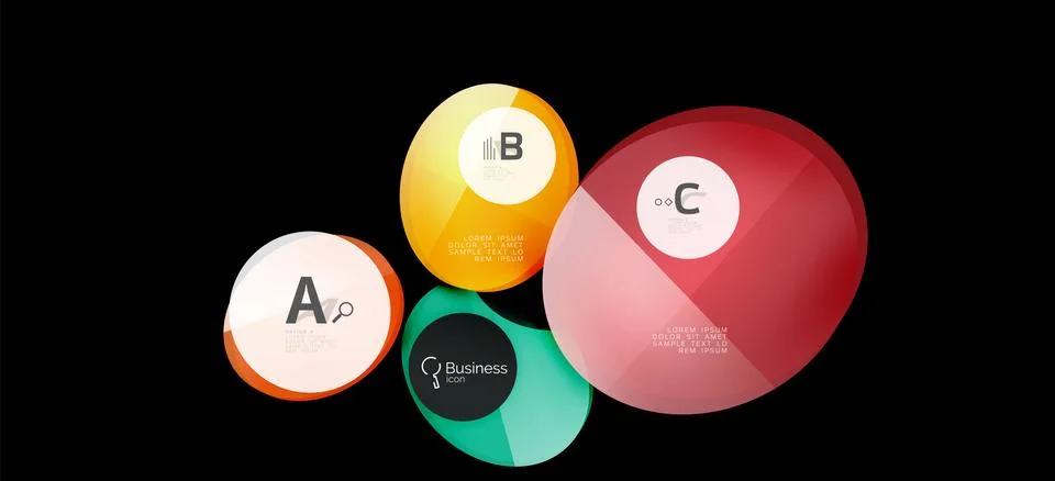 Info graphics circles background. Success icon symbol. Vector info graphic Stock Illustration