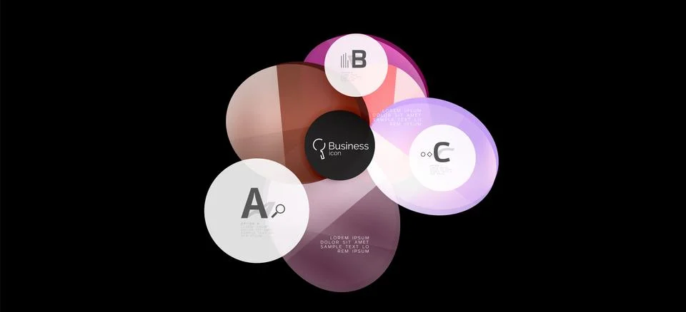 Info graphics circles background. Success icon symbol. Vector info graphic Illustrazione stock