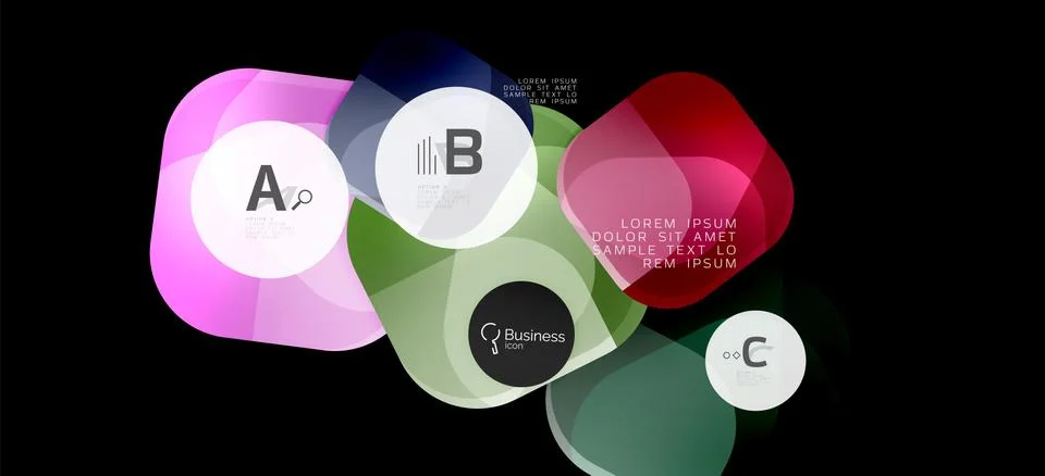 Info graphics circles background. Success icon symbol. Vector info graphic Ilustración de archivo