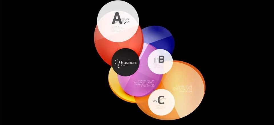 Info graphics circles background. Success icon symbol. Vector info graphic Illustrazione stock
