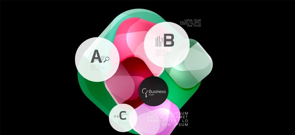Info graphics circles background. Success icon symbol. Vector info graphic Illustrazione stock