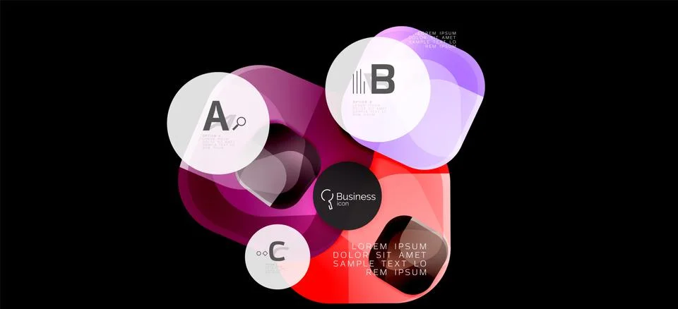 Info graphics circles background. Success icon symbol. Vector info graphic Ilustración de archivo