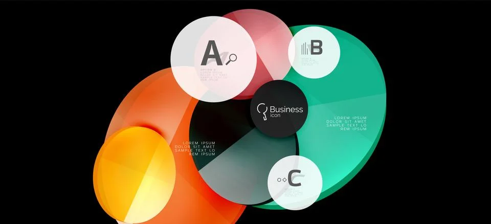 Info graphics circles background. Success icon symbol. Vector info graphic Stock Illustration