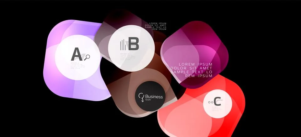 Info graphics circles background. Success icon symbol. Vector info graphic Ilustración de archivo