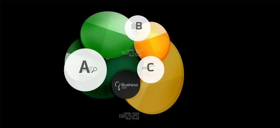 Info graphics circles background. Success icon symbol. Vector info graphic Stock Illustration