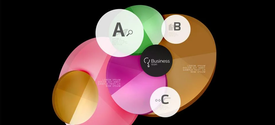 Info graphics circles background. Success icon symbol. Vector info graphic Stock Illustration