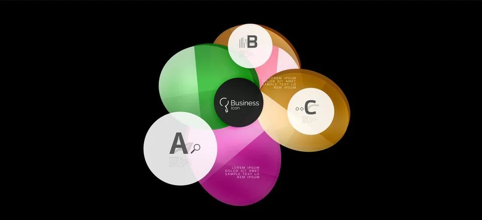 Info graphics circles background. Success icon symbol. Vector info graphic Ilustración de archivo