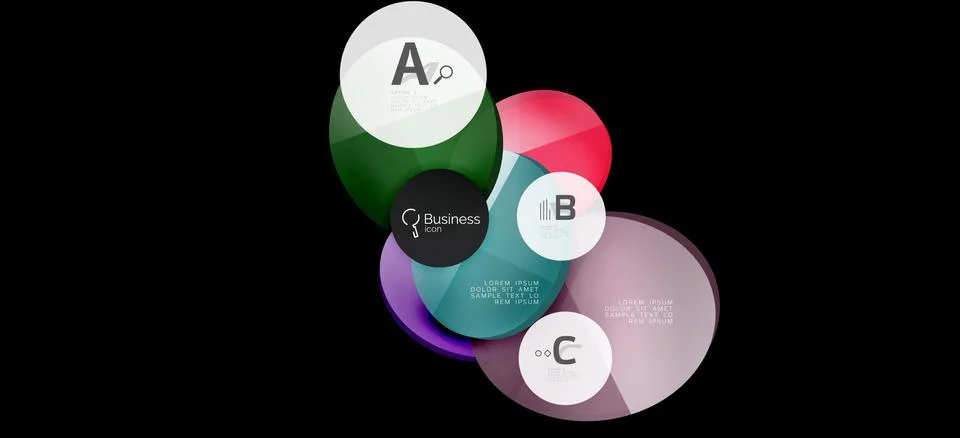 Info graphics circles background. Success icon symbol. Vector info graphic Stock Illustration
