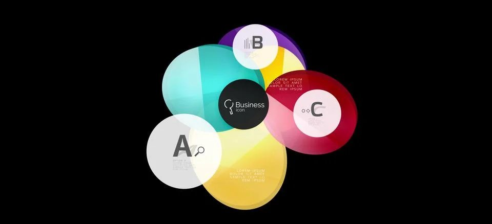 Info graphics circles background. Success icon symbol. Vector info graphic Ilustración de archivo