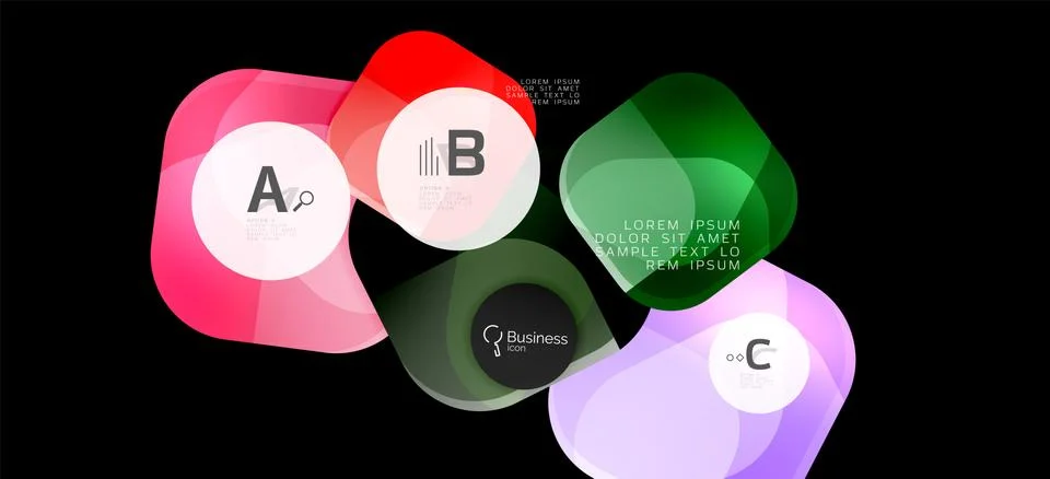 Info graphics circles background. Success icon symbol. Vector info graphic Illustrazione stock