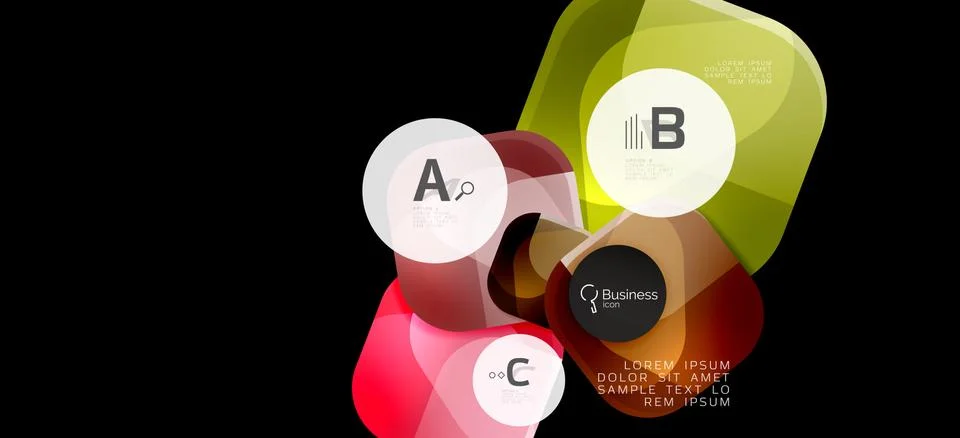 Info graphics circles background. Success icon symbol. Vector info graphic Illustrazione stock