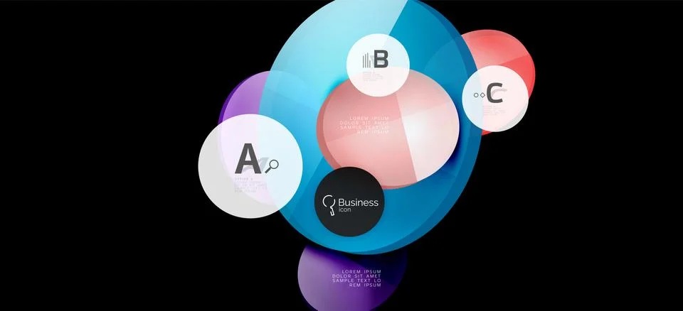 Info graphics circles background. Success icon symbol. Vector info graphic Stock Illustration