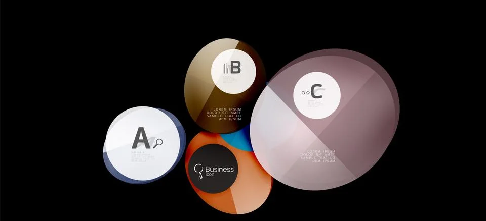 Info graphics circles background. Success icon symbol. Vector info graphic Illustrazione stock
