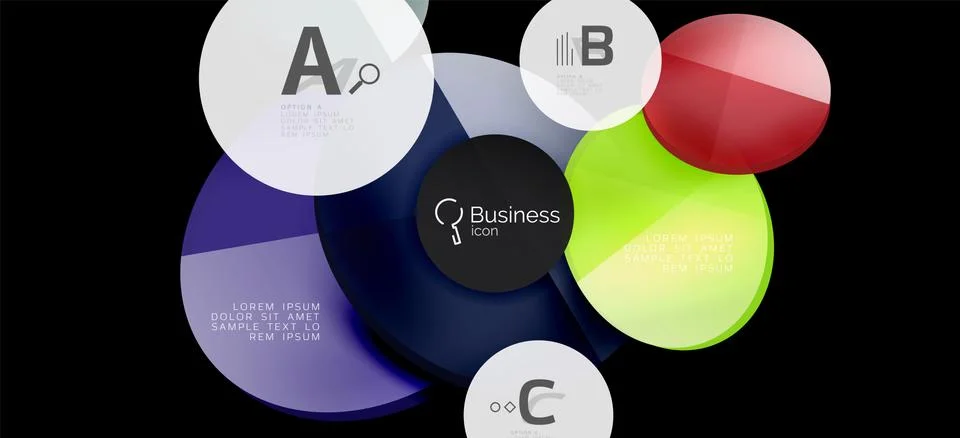 Info graphics circles background. Success icon symbol. Vector info graphic Illustrazione stock