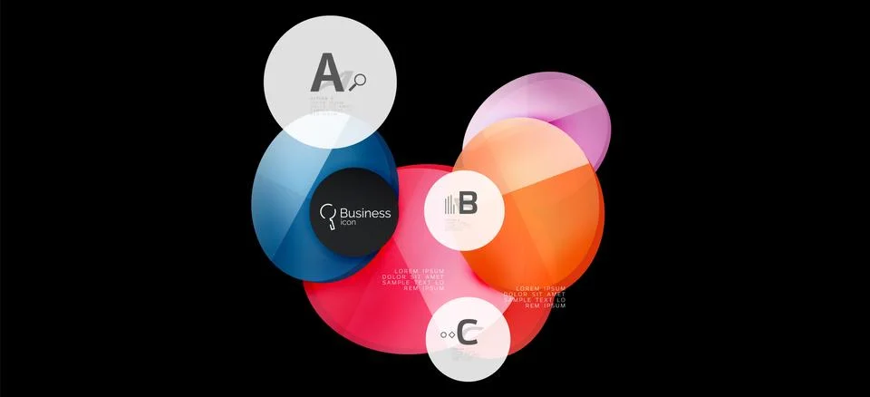 Info graphics circles background. Success icon symbol. Vector info graphic Illustrazione stock