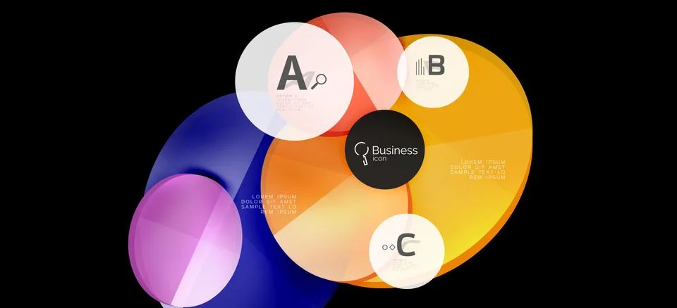 Info graphics circles background. Success icon symbol. Vector info graphic Illustrazione stock