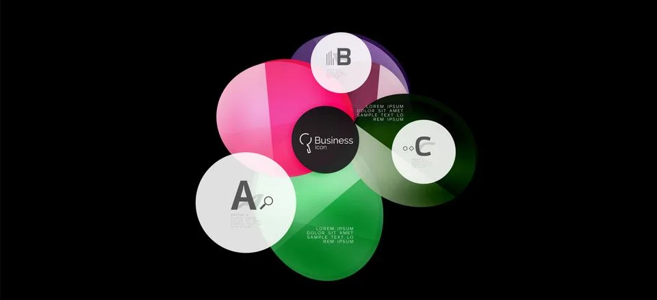 Info graphics circles background. Success icon symbol. Vector info graphic Illustrazione stock