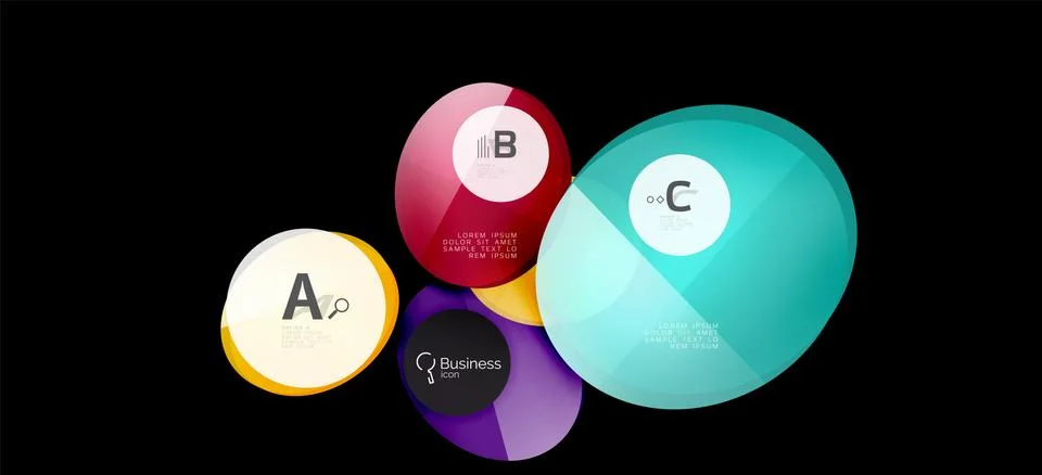 Info graphics circles background. Success icon symbol. Vector info graphic Illustrazione stock