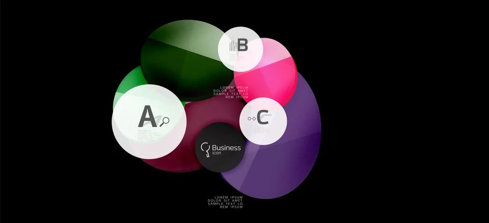 Info graphics circles background. Success icon symbol. Vector info graphic Illustrazione stock