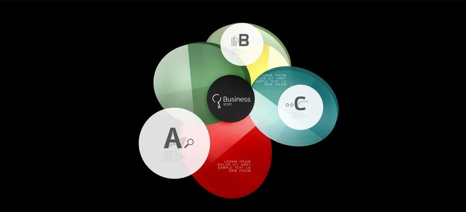 Info graphics circles background. Success icon symbol. Vector info graphic Ilustración de archivo