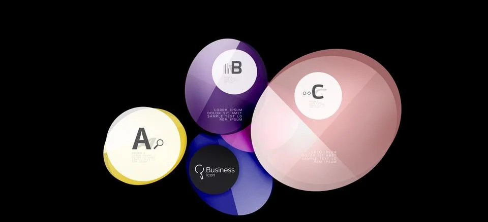 Info graphics circles background. Success icon symbol. Vector info graphic Stock Illustration